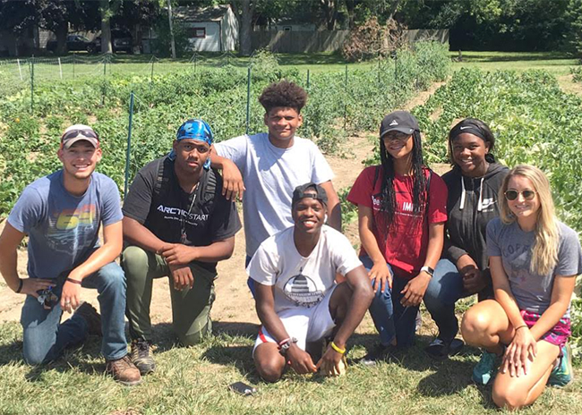 Volunteers gardening at Ascension WI Facility